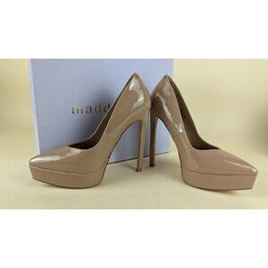 Madden Girl Lidia Platform Pumps Womens 8.5 Blush Patent Leather Heels Shoes NWB